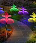 Solar Garden Lights Outdoor Double Layer Jellyfish and Butterfly Lights Waterproof Lawn Patio Landscape Decor Lamp 1/2/4/6 Pcs