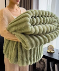 Solid Color Thickened Wide Striped Multifunctional Blanket Can Be Used as Bed Sheet Cover Blanket， Nap Blanket， Pet Blanket