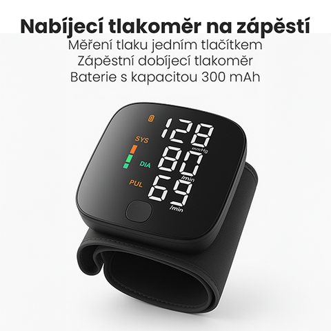Domácí nabíjecí tlakoměr na zápěstí