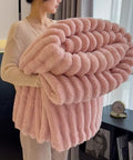 Solid Color Thickened Wide Striped Multifunctional Blanket Can Be Used as Bed Sheet Cover Blanket， Nap Blanket， Pet Blanket