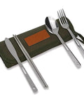 Outdoor Camping Cutlery Storage Bag Portable Roll up Pouch Bag Cutlery Storage Water Resistant Case for Forks Spoons Chopstick