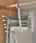 5 in 1 Magic Trousers Rack Closet Storage Organizer Multi-Layer Pants Rack Folding Clothing Hanger Wardrobe Storage Organization