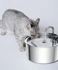 Stainless Steel Pet Water Feeder Cat Automatic Water Fountain USB Electric Mute for Cat Dog Filter Fountain Smart Drinking Bowl