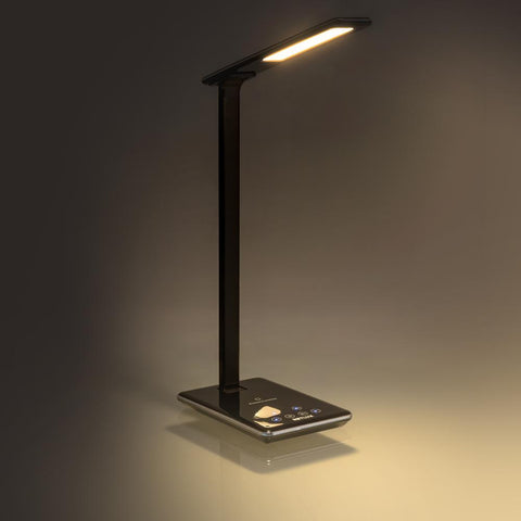 Černá LED stolní lampa RETLUX RTL 198 s Qi nabíjením