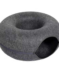 Felt Donut Bed for Cats House with Breather Hole Dog Bed Interactive Play Toys for Cats to Hide 2 in 1 Tunnel for Cats Bed