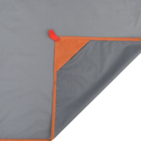 Pikniková deka s kolíky šedá a oranžová 205 x 155 cm