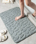 Cobblestone Embossed Bathroom Bath Mat Non-Slip Carpets in Wash Basin Bathtub Side Shower Room Floor Rug Doormat Memory Foam Pad
