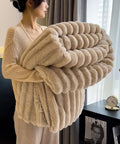 Solid Color Thickened Wide Striped Multifunctional Blanket Can Be Used as Bed Sheet Cover Blanket， Nap Blanket， Pet Blanket