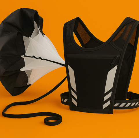 Bežecký silovo-rýchlostný balíček – Ultralehká vesta + odporový padák