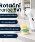 Bezdrátový čisticí rotační kartáč 5v1