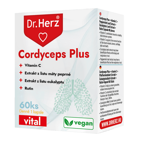 Dr. Herz Cordyceps Plus + vitamín C, 60 kapslí