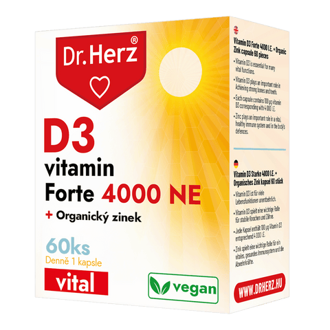 Dr. Herz Extra silný D3-vitamín + organický zinek kapsle