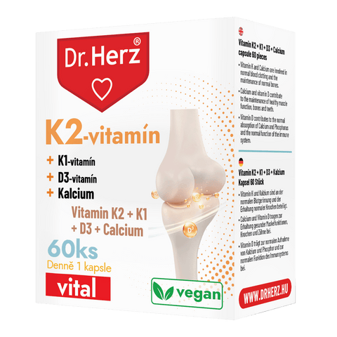 Dr. Herz Silný K2+D3 vitamin + vápník pro zdravé kosti
