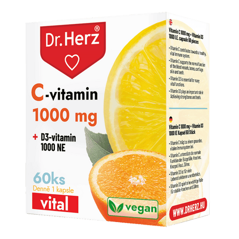 Dr. Herz Komplexní C-vitamin + D3-vitamin kapsle 1000 mg