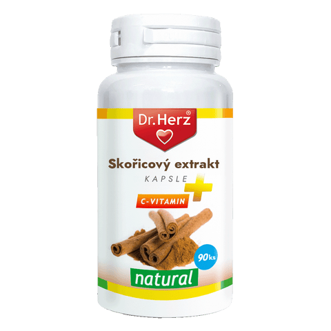 Dr. Herz Skořicový extrakt + vitamín C, 90 kapslí