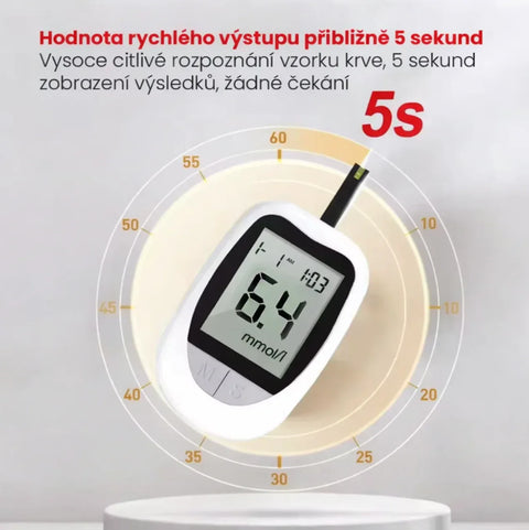 Přesný glukometr s 50 ks lancetami a testovacími proužky - Naturdrop