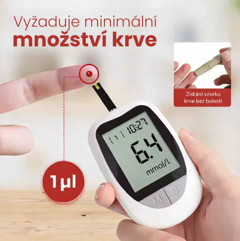 Přesný glukometr s 50 ks lancetami a testovacími proužky - Naturdrop