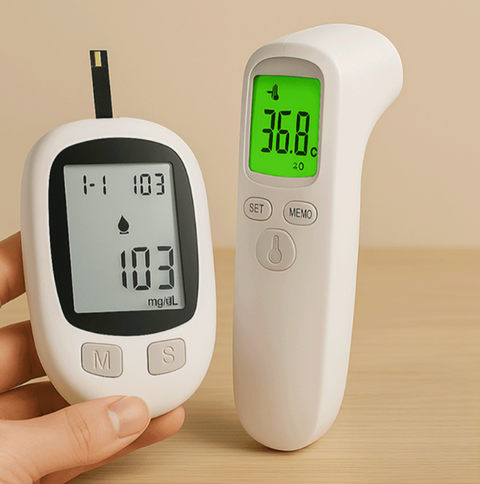 Digitální glukometr + bezkontaktní teploměr