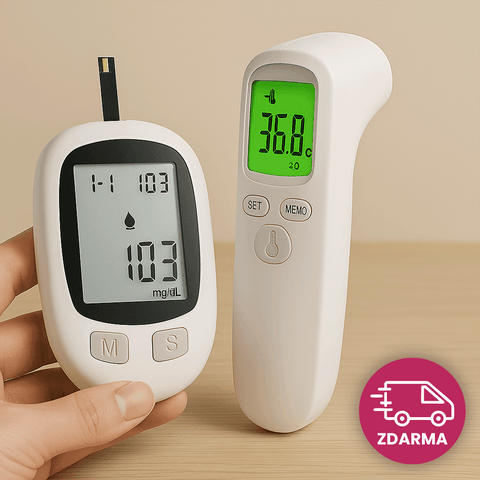 Digitální glukometr + bezkontaktní teploměr