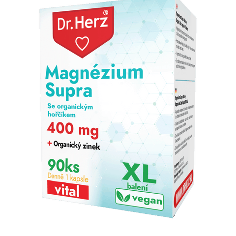 Dr. Herz Prémiové Magnézium Supra 400 mg + Organický Zinek 90 kapslí XL