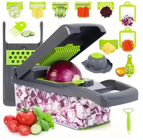 Jedinečný multifunkční kráječ zeleniny 14v1 s nádobou