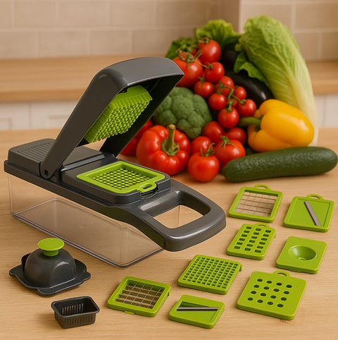 Jedinečný multifunkční kráječ zeleniny 14v1 s nádobou