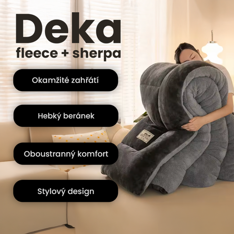Luxusní fleece deka s beránkem pro maximální teplo a komfort