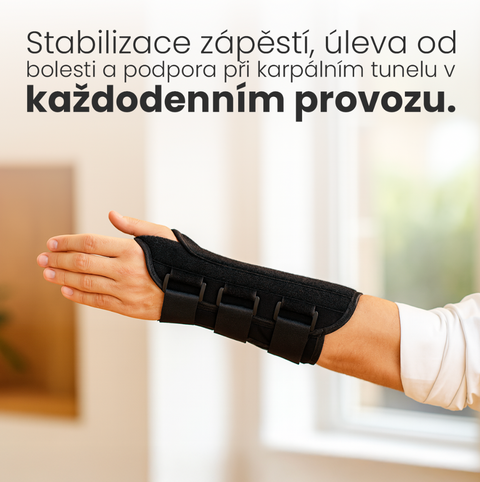 Nastavitelné ortéza na zápěstí s hliníkovou výztuhou