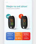 Prémiový pulzní oxymetrs LED displejem