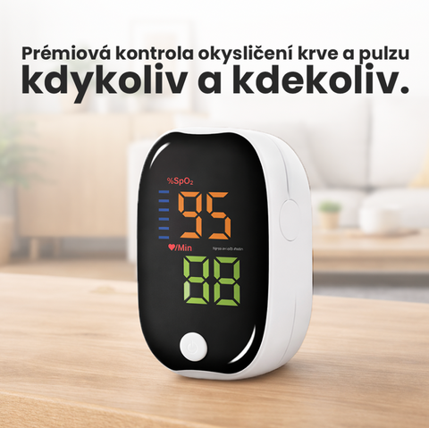 Prémiový pulzní oxymetrs LED displejem