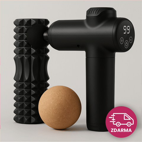 Regenerační balíček – Masážní pistole + Foam Roller + Masážní míček zdarma
