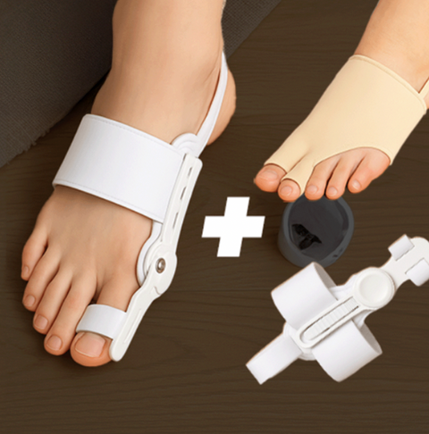 Revoluční trojbalení pro hallux valgus – 2× ortopedická pomůcka + 1× bežový separátor