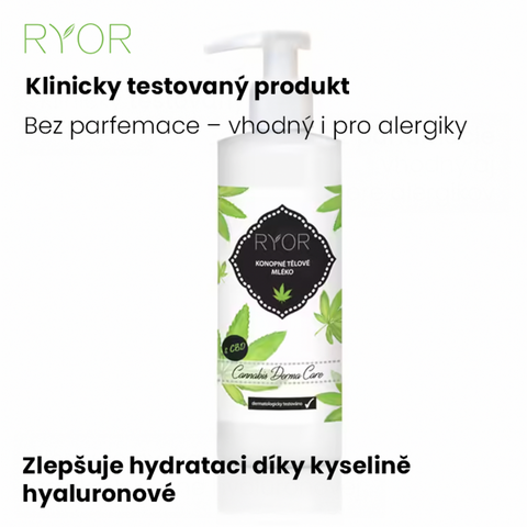 Ryor Cannabis Derma Care konopné tělové mléko 200 ml