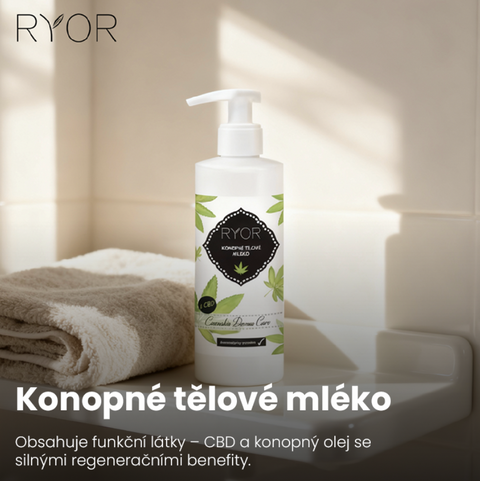 Ryor Cannabis Derma Care konopné tělové mléko 200 ml