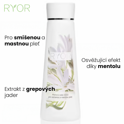 Ryor čisticí pleťová voda pro smíšenou a mastnou pleť 200 ml