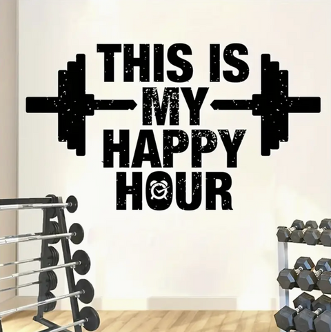 Nálepka na stěnu „This is my happy hour“