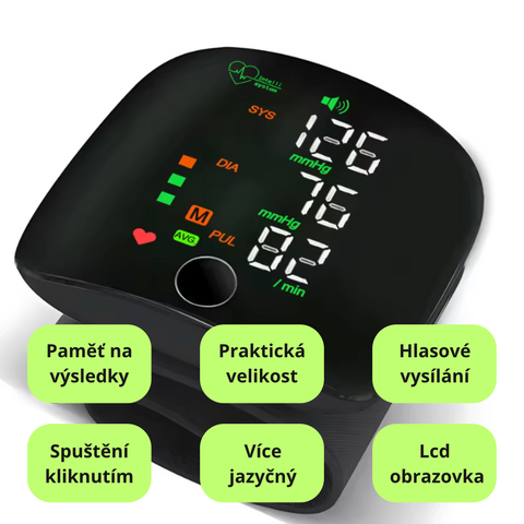 Vysoce přesný domácí nabíjecí tlakoměr na zápěstí