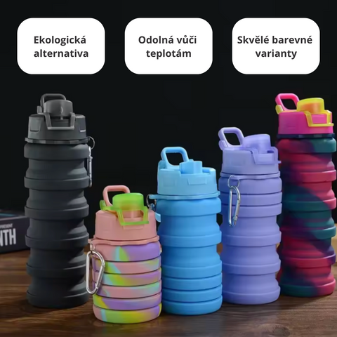 Revoluční skládací silikonová láhev na vodu