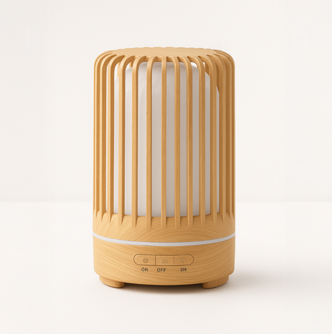 Mini aroma difuzér a zvlhčovač vzduchu s LED – Elegantní design ptáčí klece pro relaxaci a pohodu
