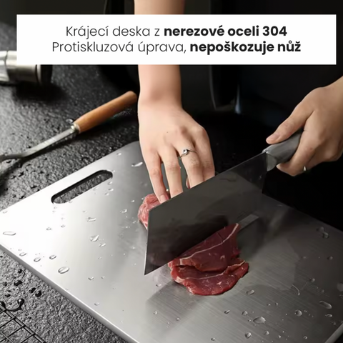 Nezničitelná oboustranná nerezová krájecí deska