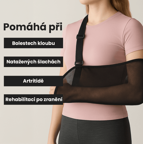 Účinná lékařská prodyšná podpůrná bandáž pro rameno