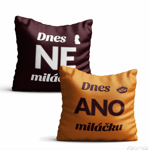 Luxusní oboustranný povlak na polštář Dnes ano / Dnes ne 40×40 cm