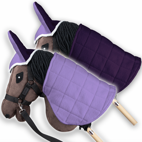 Obojstranná deka a ušné chrániče Skippi pre Hobby Horse - béžová a olivová