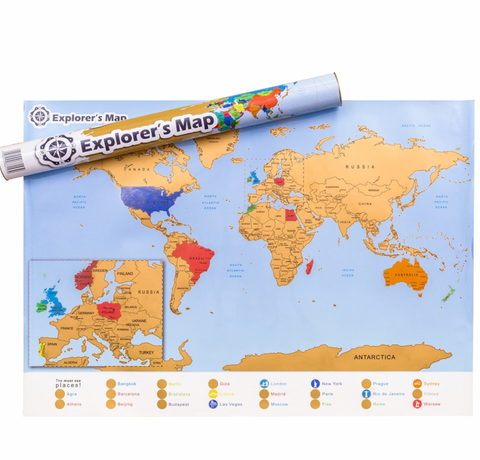 Stírací mapa pro cestovatele – Svět (EN)