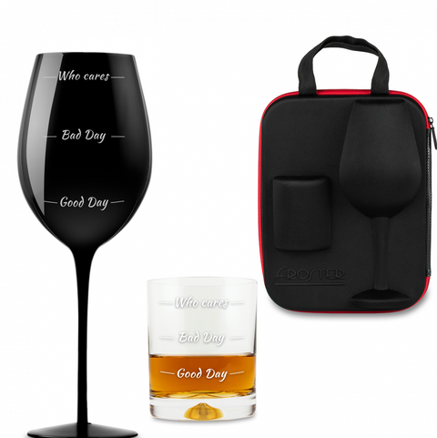 Pouzdro se sklenicí na whisky a víno Froster Who Cares Black