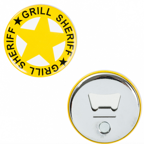 Grill Sheriff – grilovací zástěra s otvírákem pro opravdové mistry grilu