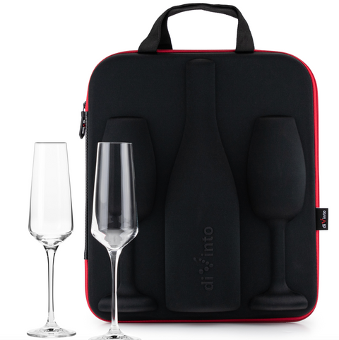Pouzdro na prosecco a šampaňské s poháry diVinto Avant – elegance a styl v každém detailu