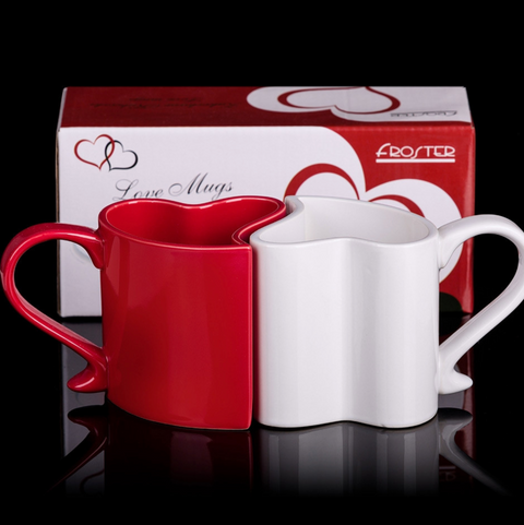 Zamilované hrnky – červeno-bílá sada pro dva