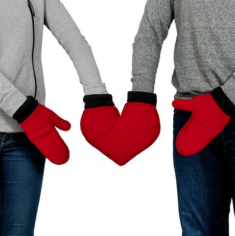 Zamilované rukavice pro páry – Červené srdce (CZ)