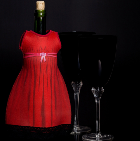 Lady diVinto – Červený neoprénový obal na víno (CZ)